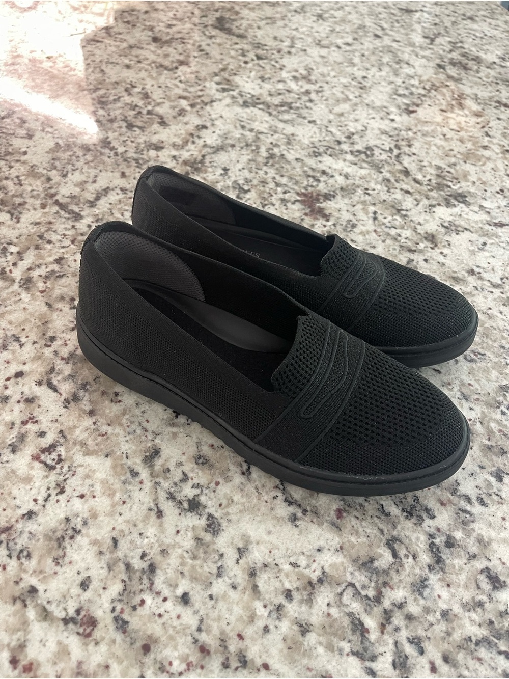 LifeStride Bzees Air Step Valley Black Knit Slip-On Loafers 9.5 NEW